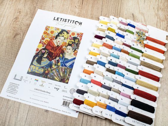 Набор для вышивания крестом LETI L8018 Geisha Song (песня гейши) Letistitch 