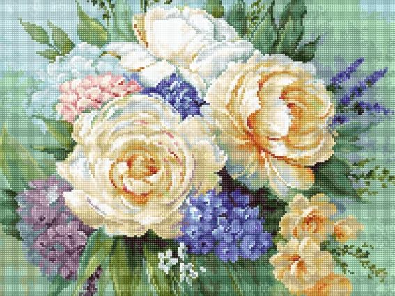 Набір для вишивання хрестом B2370 Квітковий букет, Luca-S