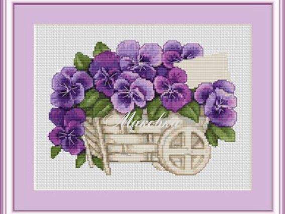 B259 Анютини очі, Luca-S вишивка нитками B259 Анютини очі, Luca-S вишивка нитками