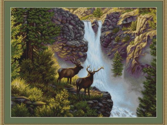 B470 У водопада вышивка B470 У водопада вышивка