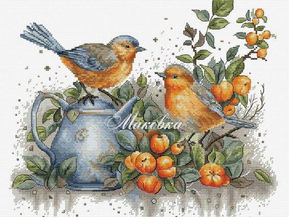 BU5031 Спів птахів, Luca-S вишивка нитками