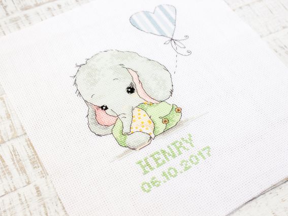 Набор для вышивания крестиком B1135 Baby (слоник , метрика) Лука-С