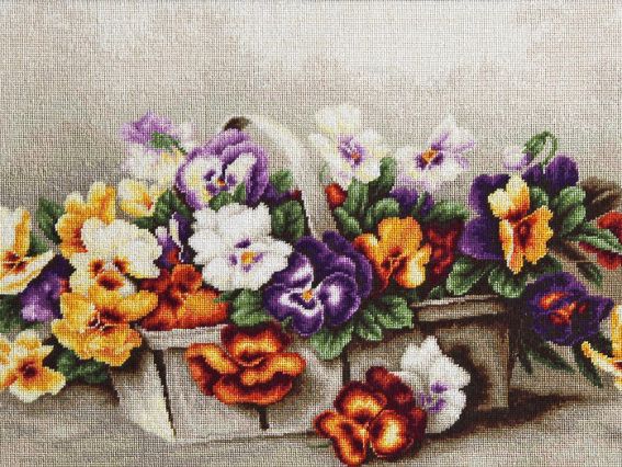 Набір для вишивання нитками B503 Кошик з Анютиними очками, Лука-С