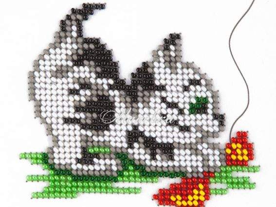  Вишивка бісером Котик, 11х11 см, 473, Louise