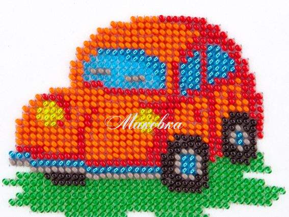 Вышивка бісером Красная машинка, 11х11 см, 479, Louise Вышивка бісером Красная машинка, 11х11 см, 479, Louise