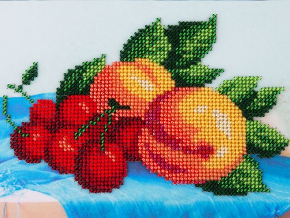 Вышивка бісером Персики и вишни, 13х18 см, L-618, Louise