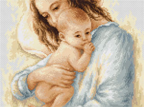 Мать и дитя B537 (голубая) Лука-С набор для вышивания нитками Мать и дитя B537 (голубая) Лука-С набор для вышивания нитками