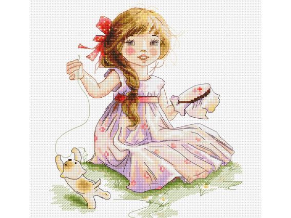 B1107 Вишивальниця, Luca-S, вишивка нитками B1107 Вишивальниця, Luca-S, вишивка нитками