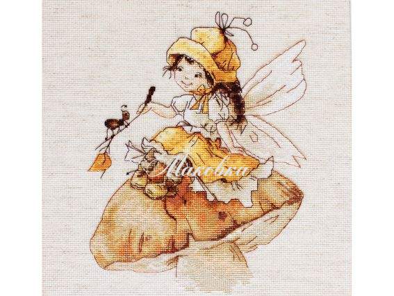 В1109 Фея (на грибочке), Лука-С, вышивка нитками