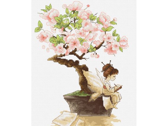 B1114 Сакура (фея), Luca-S, вишивка нитками B1114 Сакура (фея), Luca-S, вишивка нитками