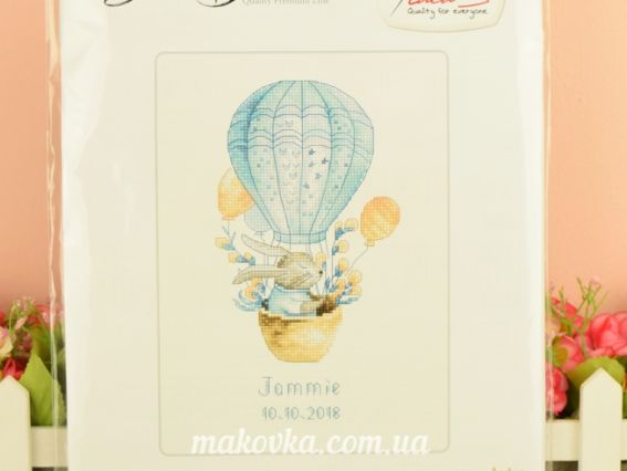 Набор для вышивания крестиком B1150 Кролик на воздушном шаре, метрика Лука-С