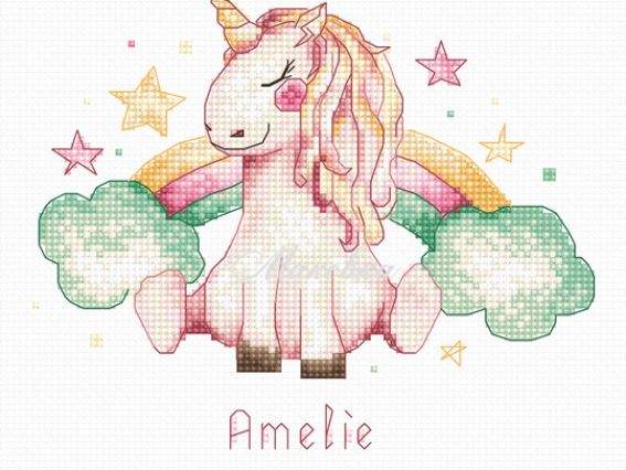 B1151 Єдиноріг, метрика, Luca-S, вишивка нитками B1151 Єдиноріг, метрика, Luca-S, вишивка нитками