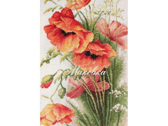 B213 Червоні маки, Luca-S, вишивка нитками B213 Червоні маки, Luca-S, вишивка нитками