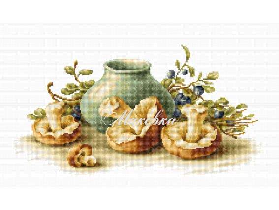 B2247 Натюрморт із грибами, Luca-S вишивака нитками