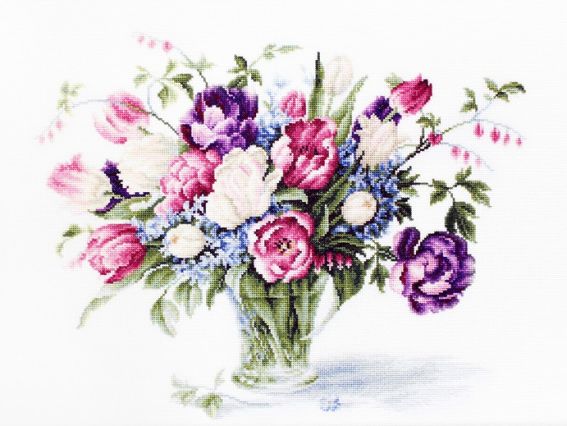 B2261 Тюльпаны, Luca-S вышивка нитками B2261 Тюльпаны, Luca-S вышивка нитками