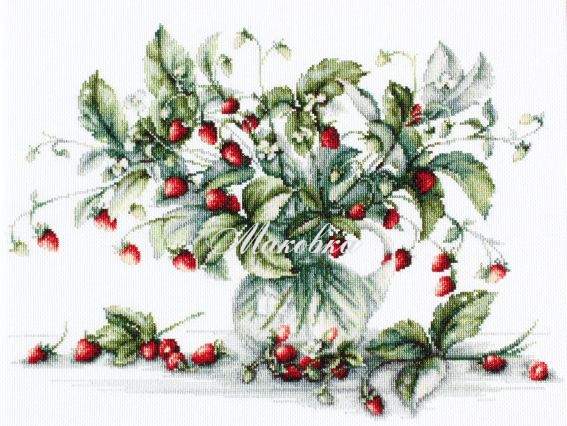 B2267 Букет суниці, Luca-S вишивка нитками B2267 Букет суниці, Luca-S вишивка нитками