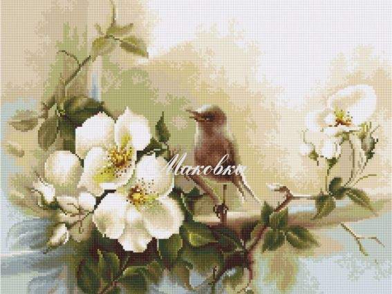 BА2315 Пташка, Luca-S вишивка нитками BА2315 Пташка, Luca-S вишивка нитками