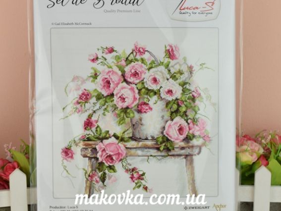 Набір для вишивання на канві Belana 20 ct B2331 Троянди на табуреті, Luca-S