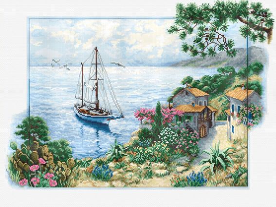 B2343 Морський пейзаж, Luca-S вишивка нитками B2343 Морський пейзаж, Luca-S вишивка нитками