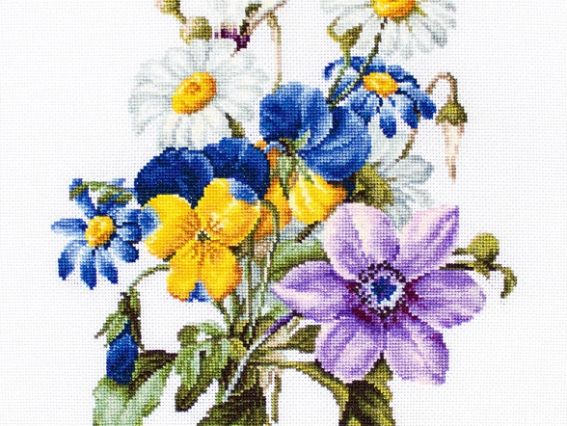 Набір для вишивання нитками на канві belana 20 B2348 Букет квітів, Luca-S