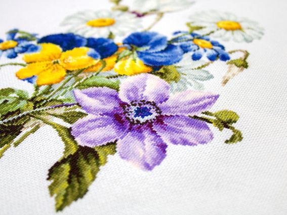 Набір для вишивання нитками на канві belana 20 B2348 Букет квітів, Luca-S