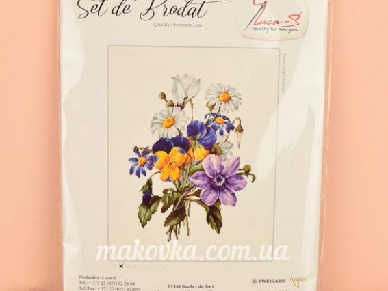 Набір для вишивання нитками на канві belana 20 B2348 Букет квітів, Luca-S