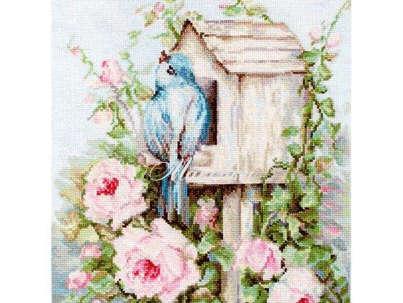 B2352 Пташиний будинок та троянди, Luca-S набір для вишивання нитками B2352 Пташиний будинок та троянди, Luca-S набір для вишивання нитками