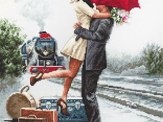 Набір для вишивання нитками B2369 Закохані на вокзалі, Лука-С,