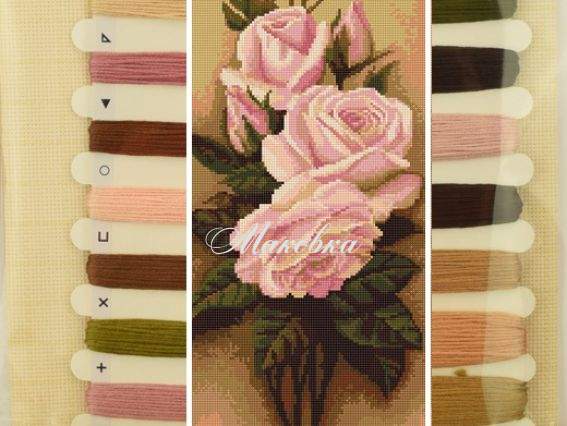 B455 Розы, Luca-S вышивка нитками B455 Розы, Luca-S вышивка нитками
