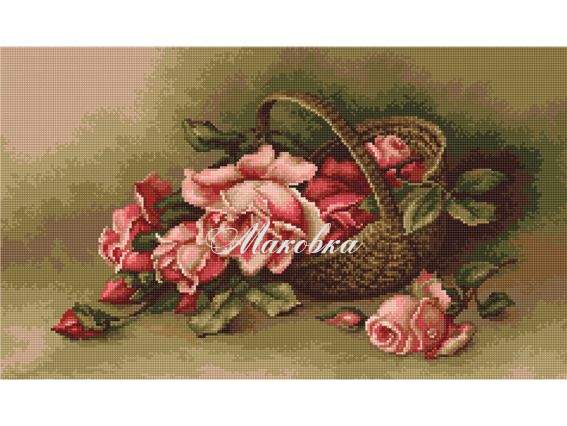 B483 Корзина с розами Luca-S вишивка нитками
