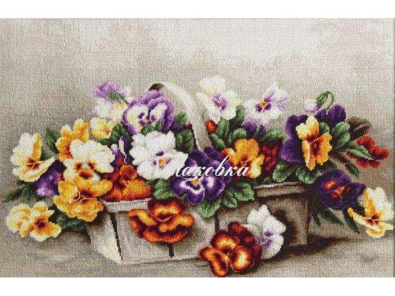 B503 Кошик з Анютчиними очками, Luca-S набір для вишивання нитками B503 Кошик з Анютчиними очками, Luca-S набір для вишивання нитками