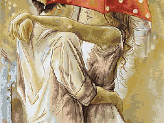 B552 Под зонтом, Лука-С, набор для вышивания крестом