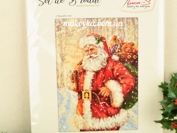 Набор для вышивания крестом B575 Дед мороз Luca-S 