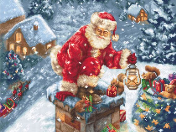 Набір для вишивання хрестиком на канві B577 Дід мороз (на Аїді 18ст) Luca-S