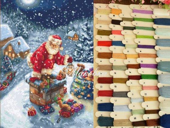 B577 Дід мороз Luca-S (Аїда 18) набір для вишивання нитками B577 Дід мороз Luca-S (Аїда 18) набір для вишивання нитками