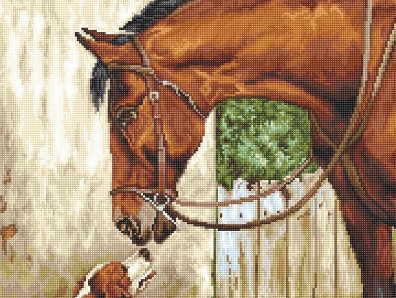 Набір для вишивання хрестиком B580 Мисливець та Фоксхаунд, Лука-С