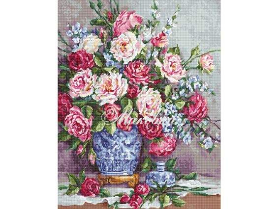 B605 Її величність троянди Luca-S вишивка нитками B605 Її величність троянди Luca-S вишивка нитками