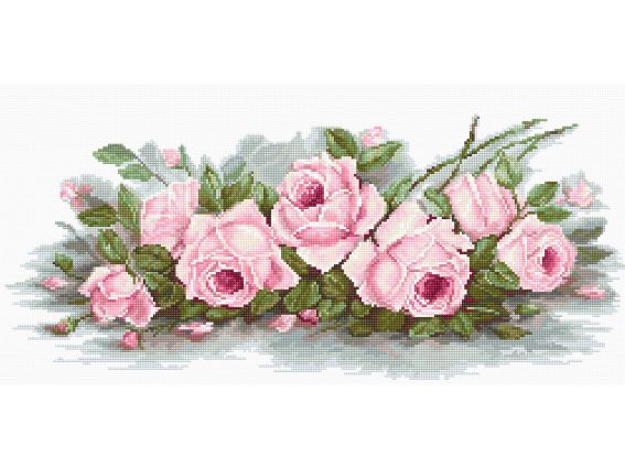 BA2353 Романтичні троянди, Luca-S набір для вишивання нитками BA2353 Романтичні троянди, Luca-S набір для вишивання нитками