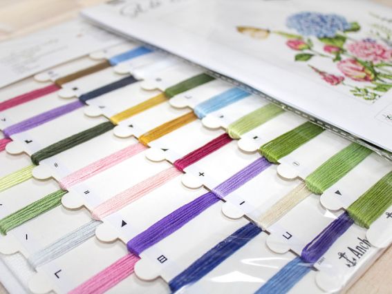 Набір для вишивання хрестом на канві на Аїді 16ст BA2360 Літні квіти та метелики Luca-S