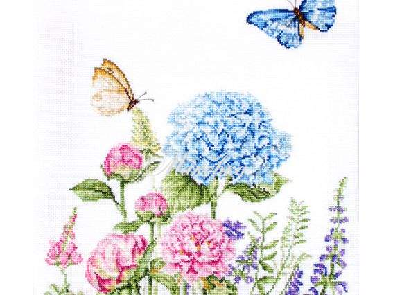 BA2360 Літні квіти та метелики , Luca-S вишивка нитками BA2360 Літні квіти та метелики , Luca-S вишивка нитками