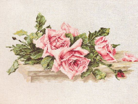 BL22400 Рожеві троянди, Лука-С набір для вишивання хрестом на тканині