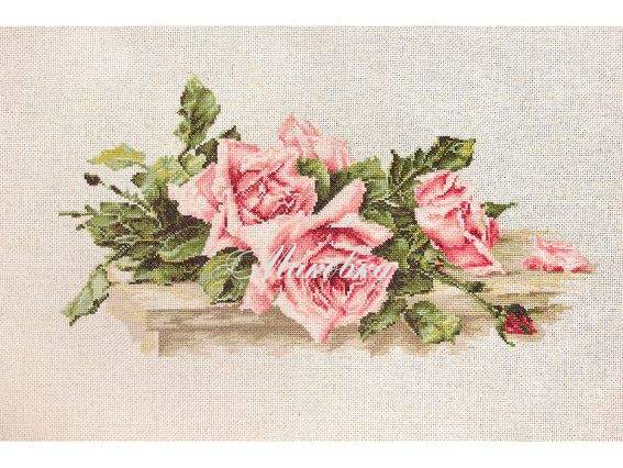 BL22400 Рожеві троянди, Luca-S вишивка нитками (на рівномірці) BL22400 Рожеві троянди, Luca-S вишивка нитками (на рівномірці)