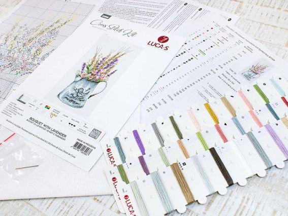 Набір для вишивання хрестом B7008 Букет з лавандою Luca-S 