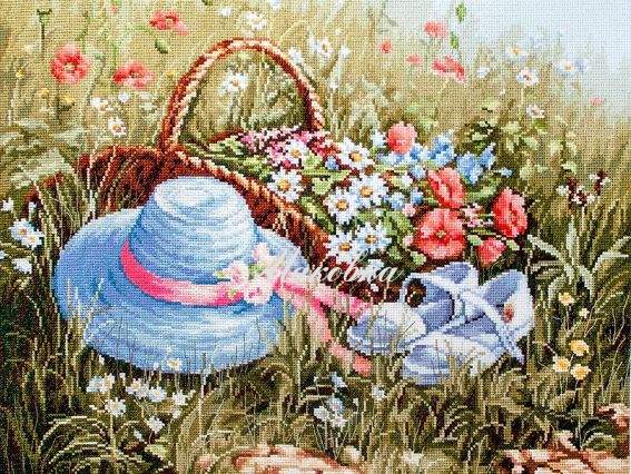 BU4020  Поляна с маками, Luca-S набор для вышивания нитками