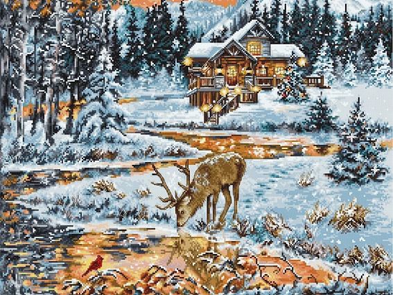 Набір для вишивання хрестиком BU4022 Хатина в лісі, Лука-С