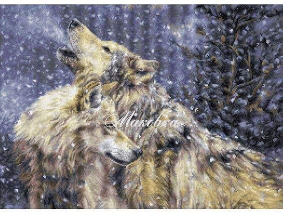 BU5004 Снігопад (вовки), Luca-S вишивка нитками BU5004 Снігопад (вовки), Luca-S вишивка нитками