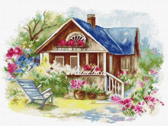 BU4001 Відкрита веранда, Luca-S набір для вишивання нитками BU4001 Відкрита веранда, Luca-S набір для вишивання нитками
