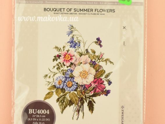 Набір для вишивання хрестиком BU4004 Букет літніх квітів, Лука-С