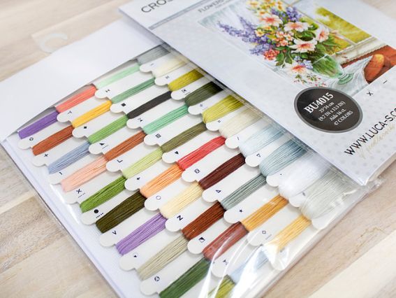 Набір для вишивання хрестиком BU4015 Квіти біля вікна , Лука-С