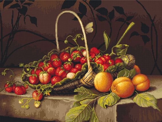 В487 Кошик із полуницею, , Luca-S набір для вишивання хрестиком